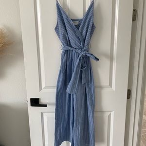 Blue and White Stripped jumpsuit